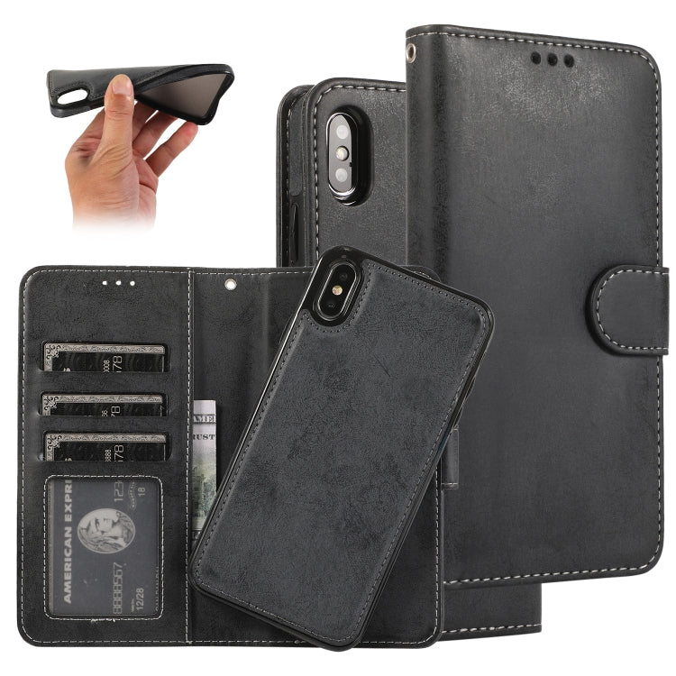 KLT888-2 Retro 2 in 1 Detachable Magnetic Horizontal Flip TPU + PU Leather Case with Holder & Card Slots & Photo Frame & Wallet, For iPhone XR, For iPhone XS Max, For iPhone 12 mini, For iPhone 12 / 12 Pro, For iPhone 12 Pro Max