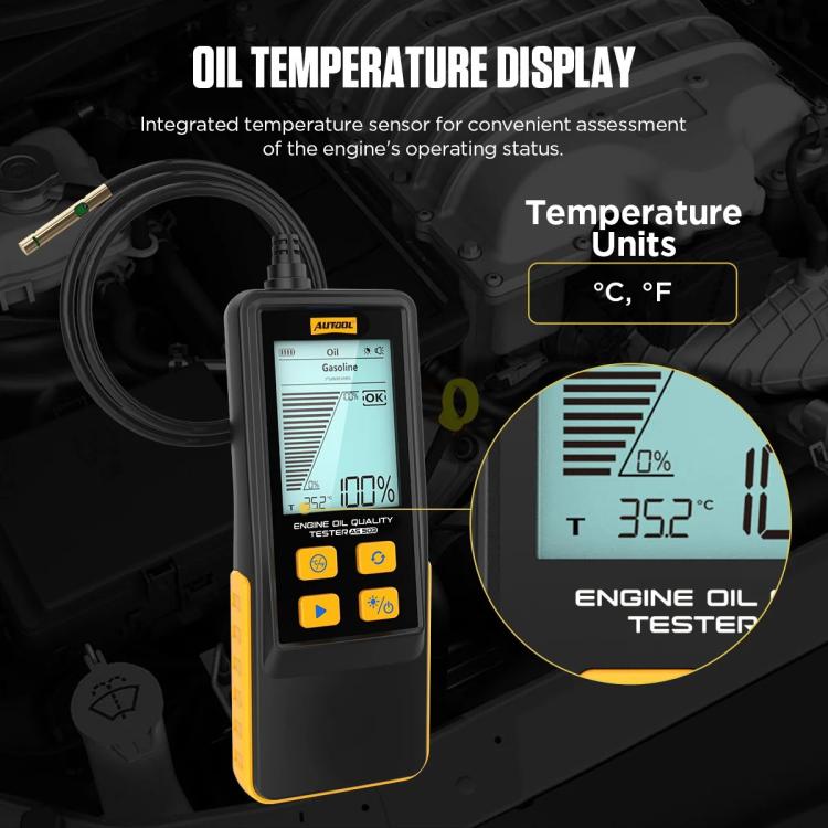 AUTOOL AS503 2.8 inch Backlit Display Car Engine Oil Tester Lubricating Oil Quality Analyzer, AS503