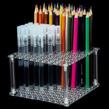 Load image into Gallery viewer, YX163 96-Hole Acrylic Paint Brush Pencils Stand, YX163 (Transparent), YX163 (Black)