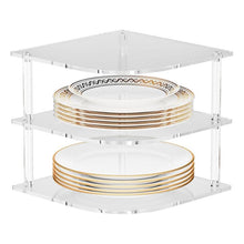 Load image into Gallery viewer, YX165 Acrylic 3 Tier Corner Plates and Bowls Organizer Shelf, YX165