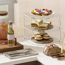 Load image into Gallery viewer, YX165 Acrylic 3 Tier Corner Plates and Bowls Organizer Shelf, YX165