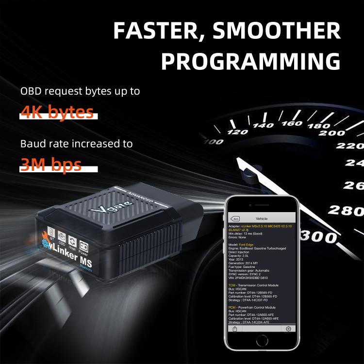 Vgate vLinker MS 12V / 24V Bluetooth Car OBD2 Scanner, vLinker MS