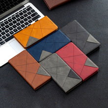 Load image into Gallery viewer, Rhombus Texture Horizontal Flip Magnetic Leather Case with Holder &amp; Card Slots