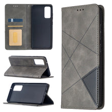 Load image into Gallery viewer, Rhombus Texture Horizontal Flip Magnetic Leather Case with Holder &amp; Card Slots