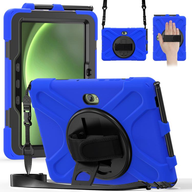 Shockproof Colorful Silicone + PC Protective Case with Holder & Hand Grip Strap