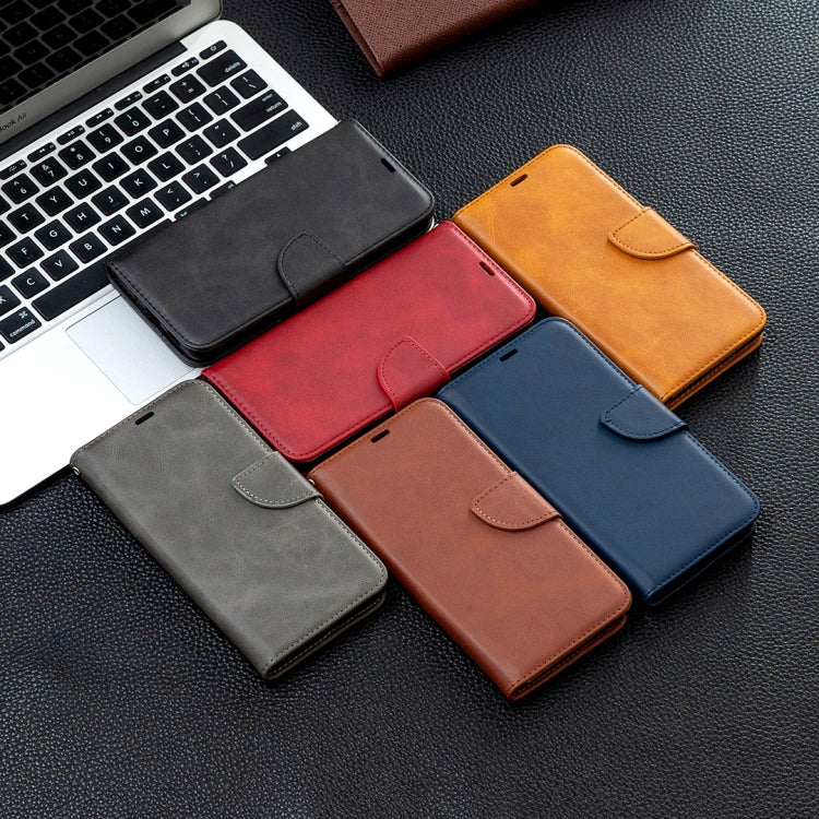 Lambskin Texture Pure Color Horizontal Flip PU Leather Case with Holder & Card Slots & Wallet & Lanyard