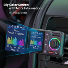 Load image into Gallery viewer, BT98 Colorful Screen Car Bluetooth MP3 Player FM Transmitter Cigarette Lighter Charging, BT98