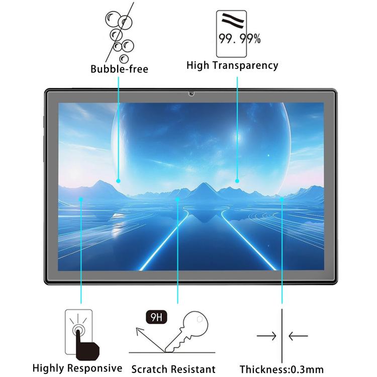 9H 0.3mm Explosion-proof Tempered Glass Film, For Eaglesoar EE-P30 Tablet 10.1 inch