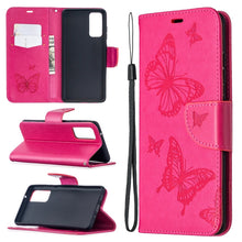 Load image into Gallery viewer, Embossing Two Butterflies Pattern Horizontal Flip PU Leather Case with Holder &amp; Card Slot &amp; Wallet &amp; Lanyard