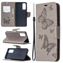 Load image into Gallery viewer, Embossing Two Butterflies Pattern Horizontal Flip PU Leather Case with Holder &amp; Card Slot &amp; Wallet &amp; Lanyard