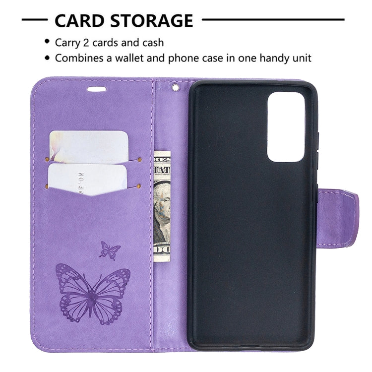 Embossing Two Butterflies Pattern Horizontal Flip PU Leather Case with Holder & Card Slot & Wallet & Lanyard