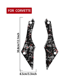 2pcs/Set Forged Gold Foil Carbon Fiber Car Rear Door Inside Frame Decorative Sticker for Chevrolet Corvette C8 2020-, Left and Right Driver, Rear Door Inside