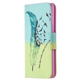 Colored Drawing Pattern Horizontal Flip Leather Case with Holder & Card Slots & Wallet