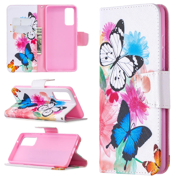 Colored Drawing Pattern Horizontal Flip Leather Case with Holder & Card Slots & Wallet