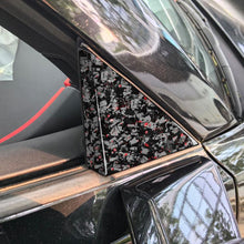 Load image into Gallery viewer, 4pcs/Set Forged Gold Foil Carbon Fiber Car Outside A-pillar Decorative Sticker for Chevrolet Corvette C8 2020-, Left and Right Driver, Outside A-pillar
