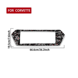Forged Gold Foil Carbon Fiber Car Rear License Plate Frame Decorative Sticker for Chevrolet Corvette C8 2020-, Left and Right Driver, Rear License Plate Frame