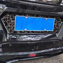 Load image into Gallery viewer, Forged Gold Foil Carbon Fiber Car Rear License Plate Frame Decorative Sticker for Chevrolet Corvette C8 2020-, Left and Right Driver, Rear License Plate Frame