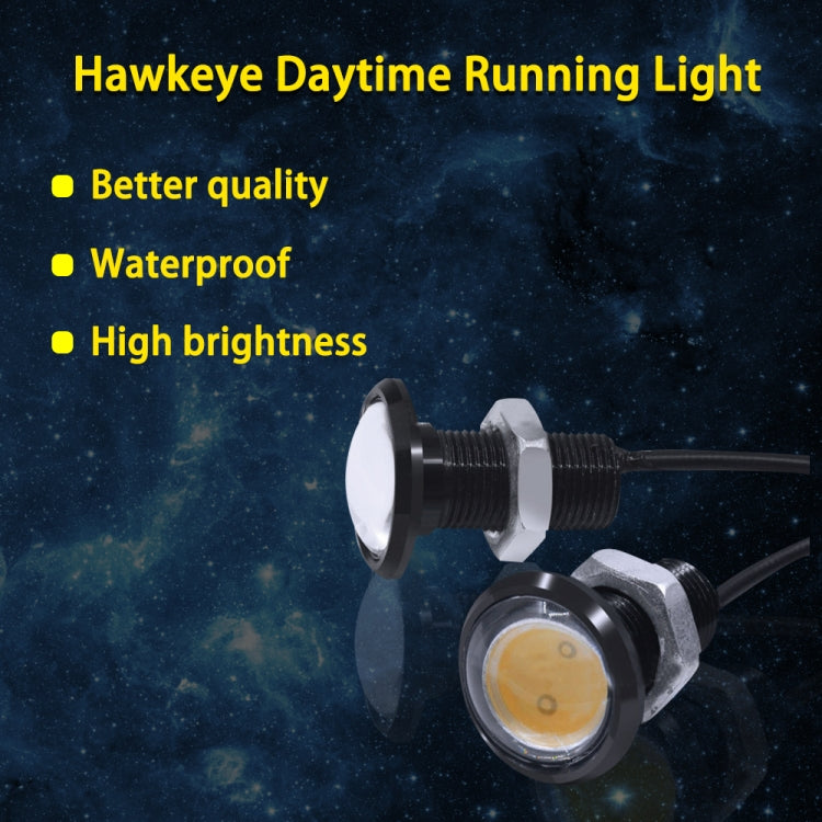 10 PCS 18mm 1.5W DC9-80V Motorcycle Eagle Eye Light Single Lens, 18mm Single Lens(Yellow Light), 18mm Single Lens(Red Light), 18mm Single Lens(White Light)