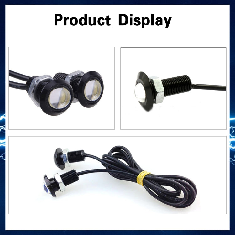 10 PCS 18mm 1.5W DC9-80V Motorcycle Eagle Eye Light Single Lens, 18mm Single Lens(Yellow Light), 18mm Single Lens(Red Light), 18mm Single Lens(White Light)