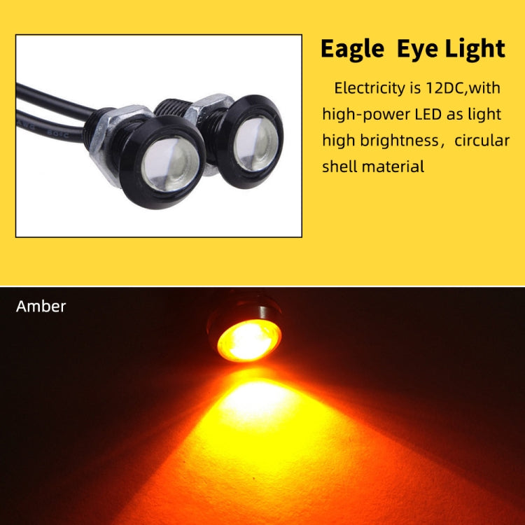 10 PCS 18mm 1.5W DC9-80V Motorcycle Eagle Eye Light Single Lens, 18mm Single Lens(Yellow Light), 18mm Single Lens(Red Light), 18mm Single Lens(White Light)