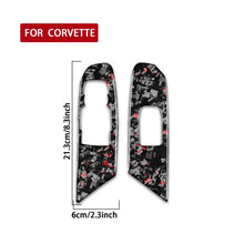 Load image into Gallery viewer, 2pcs/Set Forged Gold Foil Carbon Fiber Car Window Lift Decorative Sticker for Chevrolet Corvette C8 2020-, Left Driver, Window Lift, Left Driver