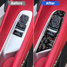Load image into Gallery viewer, 2pcs/Set Forged Gold Foil Carbon Fiber Car Window Lift Decorative Sticker for Chevrolet Corvette C8 2020-, Left Driver, Window Lift, Left Driver