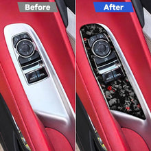Load image into Gallery viewer, 2pcs/Set Forged Gold Foil Carbon Fiber Car Window Lift Decorative Sticker for Chevrolet Corvette C8 2020-, Right Driver, Window Lift, Right Driver