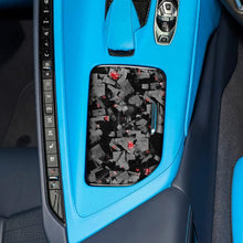 Load image into Gallery viewer, Forged Gold Foil Carbon Fiber Car Central Control Cup Cover Decorative Sticker for Chevrolet Corvette C8 2020-, Right Driver, Central Control Cup Cover, Right Driver