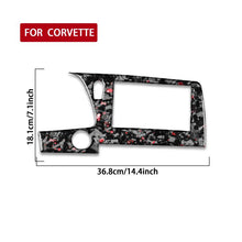 Load image into Gallery viewer, Forged Gold Foil Carbon Fiber Car Central Control Screen Frame Decorative Sticker for Chevrolet Corvette C8 2020-, Left Driver, Central Control Screen Frame, Left Driver