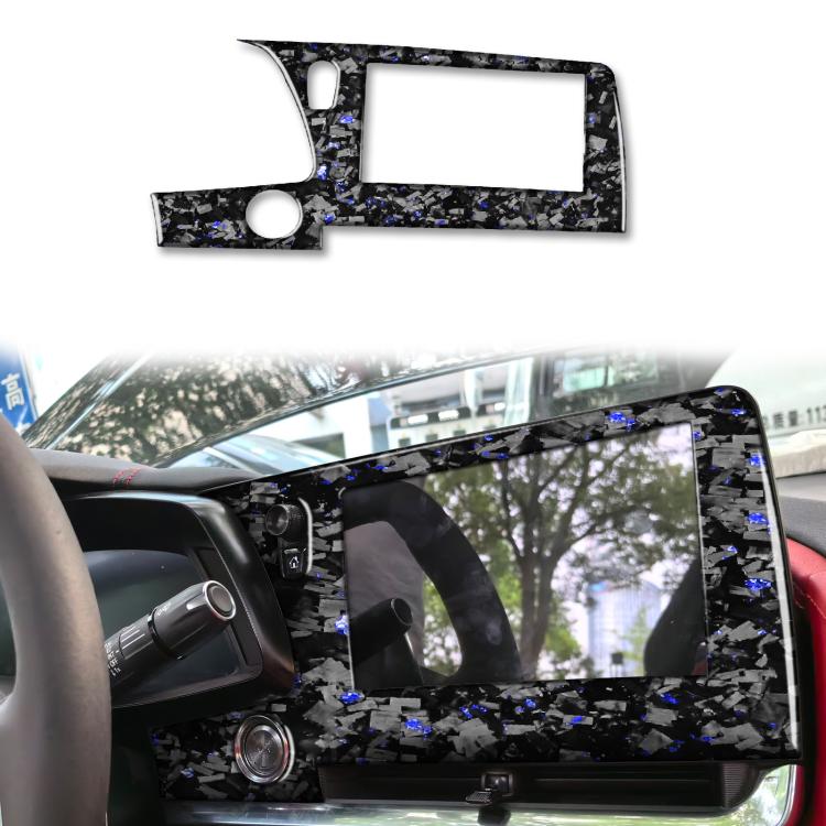 Forged Gold Foil Carbon Fiber Car Central Control Screen Frame Decorative Sticker for Chevrolet Corvette C8 2020-, Left Driver, Central Control Screen Frame, Left Driver