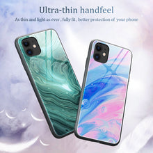 Load image into Gallery viewer, Marble Pattern Glass Protective Case, For iPhone 12 mini, For iPhone 12 Pro Max, For iPhone 11 Pro, For iPhone SE 2022 / SE 2020 / 8 / 7, For iPhone X