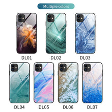 Load image into Gallery viewer, Marble Pattern Glass Protective Case, For iPhone 12 mini, For iPhone 12 Pro Max, For iPhone 11 Pro, For iPhone SE 2022 / SE 2020 / 8 / 7, For iPhone X
