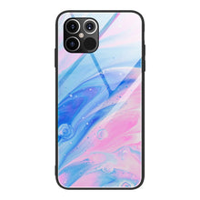 Load image into Gallery viewer, Marble Pattern Glass Protective Case, For iPhone 12 mini, For iPhone 12 Pro Max, For iPhone 11 Pro, For iPhone SE 2022 / SE 2020 / 8 / 7, For iPhone X