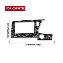Load image into Gallery viewer, Forged Gold Foil Carbon Fiber Car Central Control Screen Frame Decorative Sticker for Chevrolet Corvette C8 2020-, Right Driver, Central Control Screen Frame, Right Driver