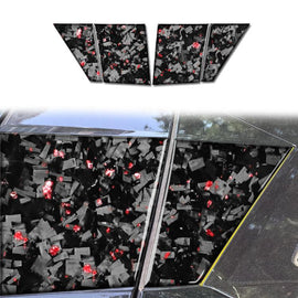 4pcs/Set Forged Gold Foil Carbon Fiber Car Roof Camera Sides Decorative Sticker for Chevrolet Corvette C8 2020-, Left and Right Driver, Roof Camera Sides