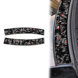 Forged Gold Foil Carbon Fiber Car Front Roof Decorative Sticker for Chevrolet Corvette C8 2020-, Left and Right Driver, Front Roof