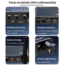 Load image into Gallery viewer, Portable Bluetooth Receiver Audio AUX Adapter Supports USB Disk, TF Card With Remote Control, D19