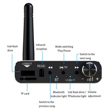 Load image into Gallery viewer, Portable Bluetooth Receiver Audio AUX Adapter Supports USB Disk, TF Card With Remote Control, D19