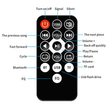 Load image into Gallery viewer, Portable Bluetooth Receiver Audio AUX Adapter Supports USB Disk, TF Card With Remote Control, D19