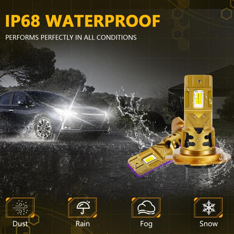 2pcs/Pack 35W 3000LM 6500K IP68 Waterproof Car LED Headlight Bulb, H7