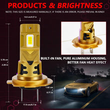 Load image into Gallery viewer, 2pcs/Pack 35W 3000LM 6500K IP68 Waterproof Car LED Headlight Bulb, H7