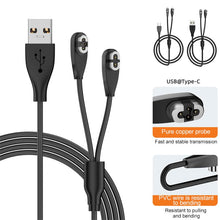 Load image into Gallery viewer, 2 in 1 Magnetic Charging Cable For Shokz Bone Conduction Earphone, USB to 2 Pin / 4 Pin, Type-C to 2 Pin / 4 Pin