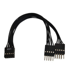Load image into Gallery viewer, Desktop Computer Motherboard 2 in 1 9 Pin USB Adapter Extension Cable, 9 Pin