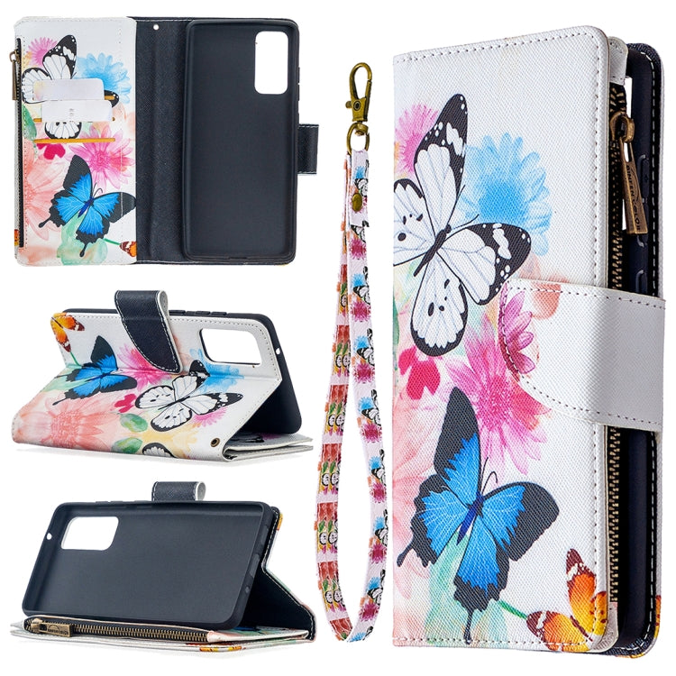Colored Drawing Pattern Zipper Horizontal Flip Leather Case with Holder & Card Slots & Wallet