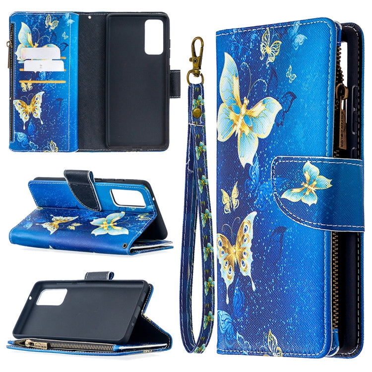 Colored Drawing Pattern Zipper Horizontal Flip Leather Case with Holder & Card Slots & Wallet