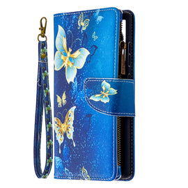 Colored Drawing Pattern Zipper Horizontal Flip Leather Case with Holder & Card Slots & Wallet