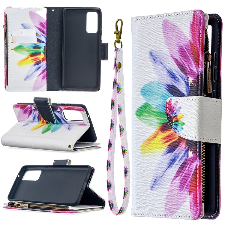 Colored Drawing Pattern Zipper Horizontal Flip Leather Case with Holder & Card Slots & Wallet