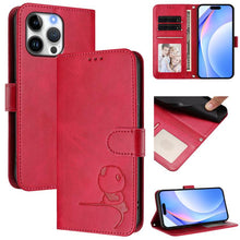 Load image into Gallery viewer, Litter Panda Embossing RFID Leather Phone Case with Lanyard, For iPhone 17e / 16e, For iPhone 17 Pro Max, For iPhone 17 Pro, For iPhone 17, For iPhone Air, For iPhone 16 Pro Max, For iPhone 16 Pro, For iPhone 16 Plus