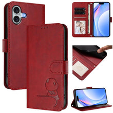 Load image into Gallery viewer, Litter Panda Embossing RFID Leather Phone Case with Lanyard, For iPhone 17e / 16e, For iPhone 17 Pro Max, For iPhone 17 Pro, For iPhone 17, For iPhone Air, For iPhone 16 Pro Max, For iPhone 16 Pro, For iPhone 16 Plus