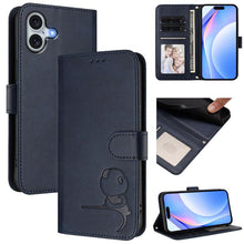 Load image into Gallery viewer, Litter Panda Embossing RFID Leather Phone Case with Lanyard, For iPhone 17e / 16e, For iPhone 17 Pro Max, For iPhone 17 Pro, For iPhone 17, For iPhone Air, For iPhone 16 Pro Max, For iPhone 16 Pro, For iPhone 16 Plus